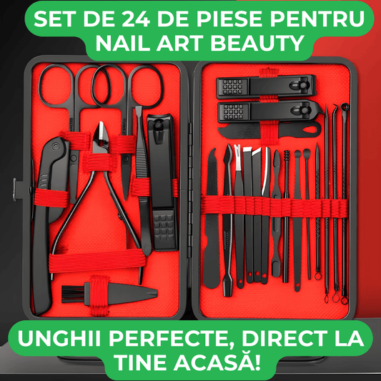 Set PREMIUM de 24 de instrumente profesionale pentru ingrijirea unghiilor - AmStil