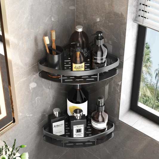 Bathroom Storage Rack No Drill Shelves Wall Mount Corner Shelf Shower Holder For WC Shampoo Organizer Bathroom Accessories - AmStil